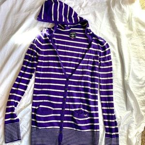 Rare PINK purple striped cardigan